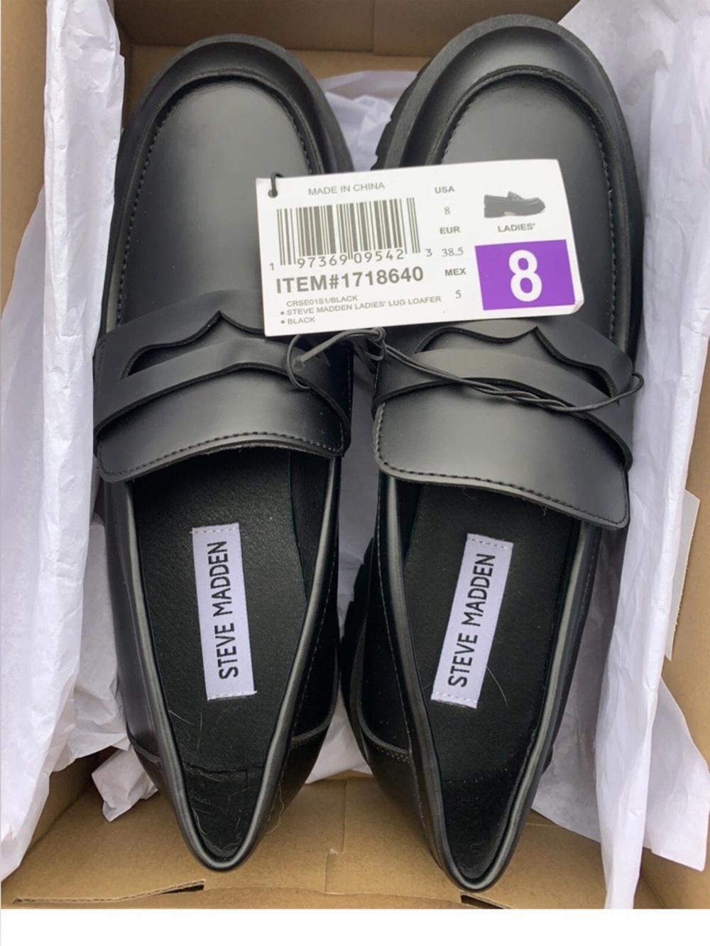 STEVE MADDEN Lolo Penny Loafer Shoes Women's Size 8 Black 1718640 - Picture 8 of 9